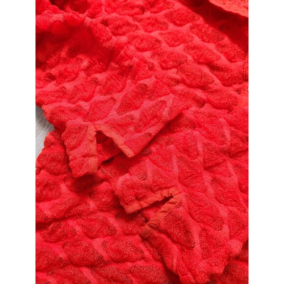 Free People Red Girl Next Door Polo Top Coquette Slim Fit Long Sleeve L Sz S - Picture 6 of 9